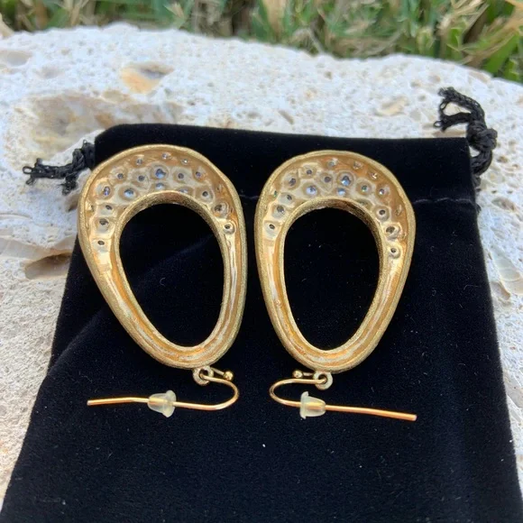 Rivka Friedman Gold Clad Crystal Earrings - Picture 4 of 11